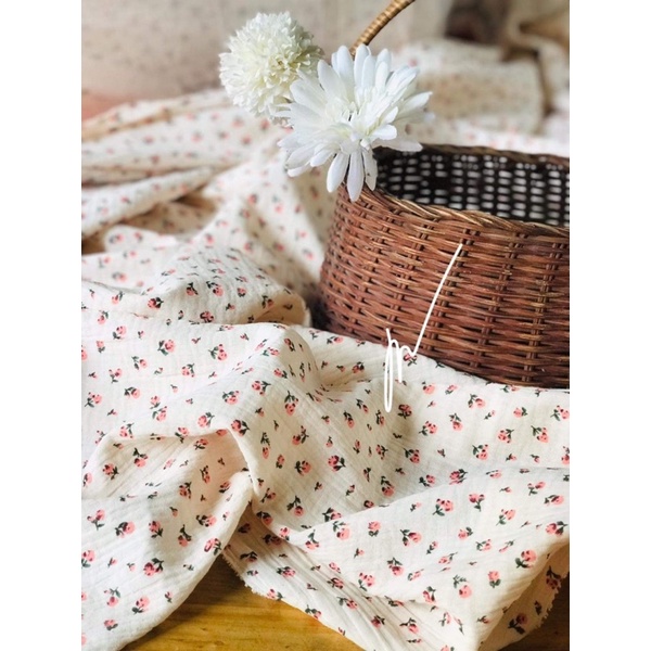 Vải xô muslin hoa nhí và Linen hoa nhí