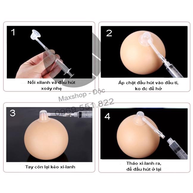 Dụng cụ hút núm ti, kéo dài đầu ngực [HỘP 1 ĐẦU HÚT]
