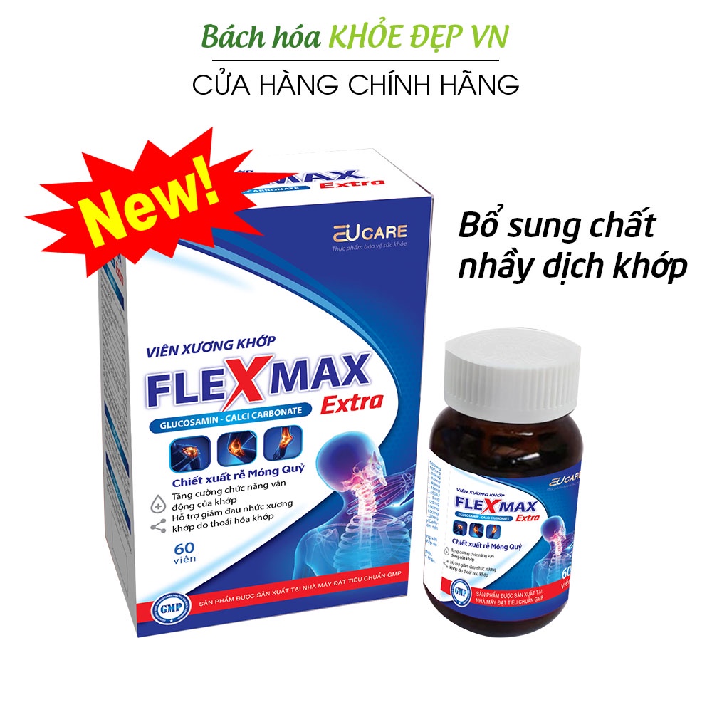 Viên xương khớp Glucosamine giảm đau nhức xương khớp - Hộp 60 viên [Flexmax Extra]