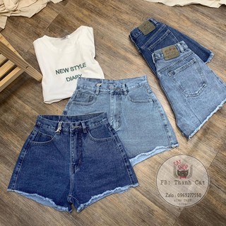 Quần short jean lưng cao hình thật kèm video