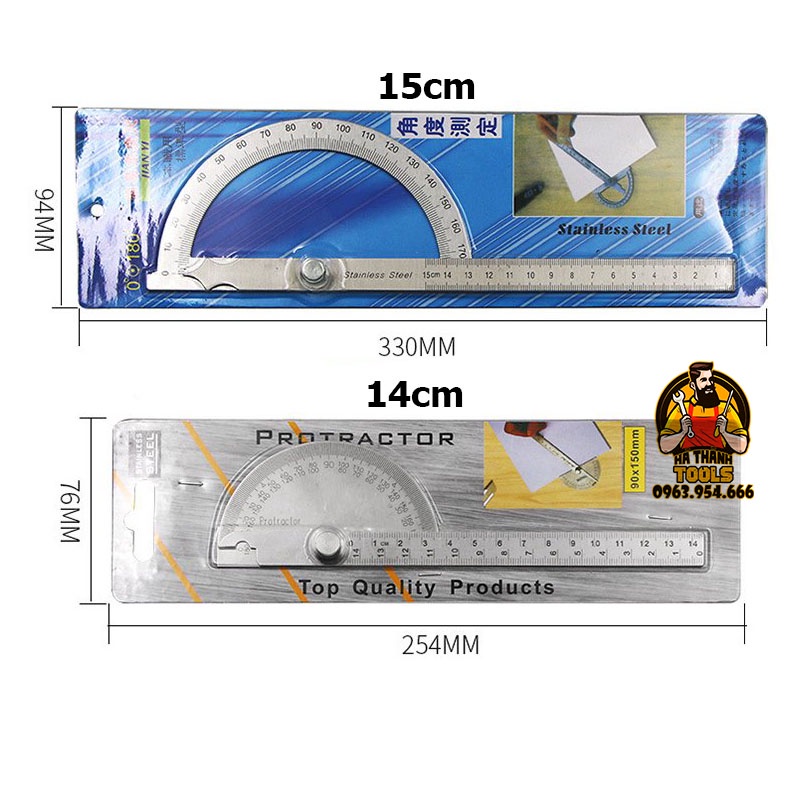 THƯỚC ĐO GÓC 0-180 ĐỘ - CÓ THỂ ĐIỀU CHỈNH