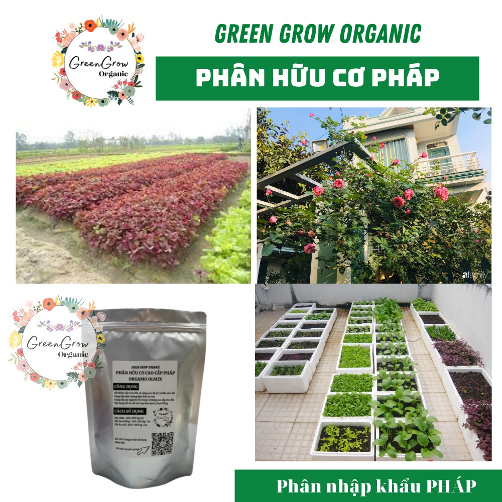 Phân bón hữu cơ dạng viên của Pháp loại phân hữu cơ humic cho hoa hồng hoa kiểng rau sạch MS133 GREEN GROW