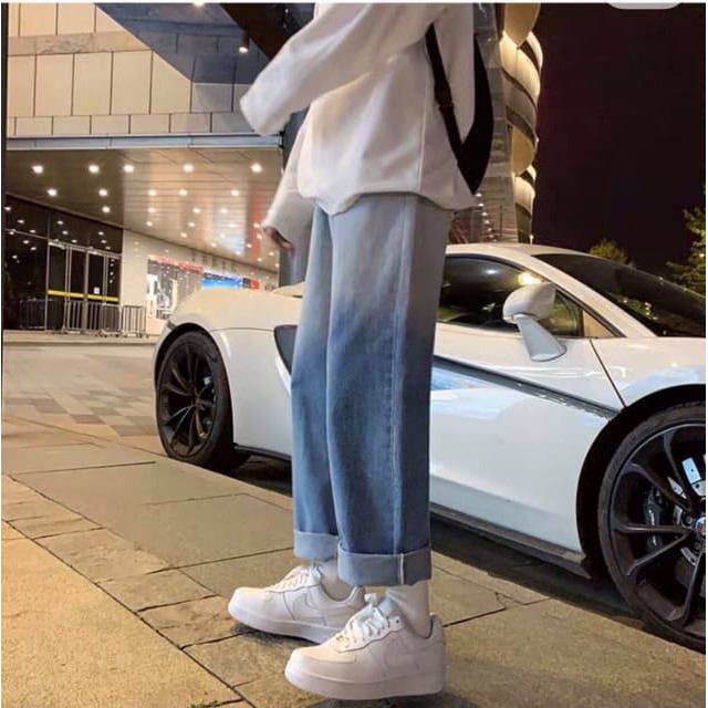 Quần Jean Nam - baggy jean nam ống rộng - 2 màu phong cách hàn quốc