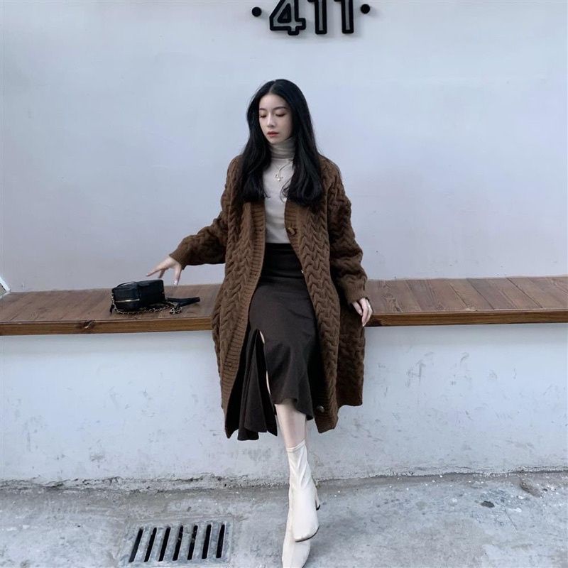 Áo Khoác Cardigan Len Thừng Dáng Dài Phong Cách Hàn Quốc H07 ❤️
