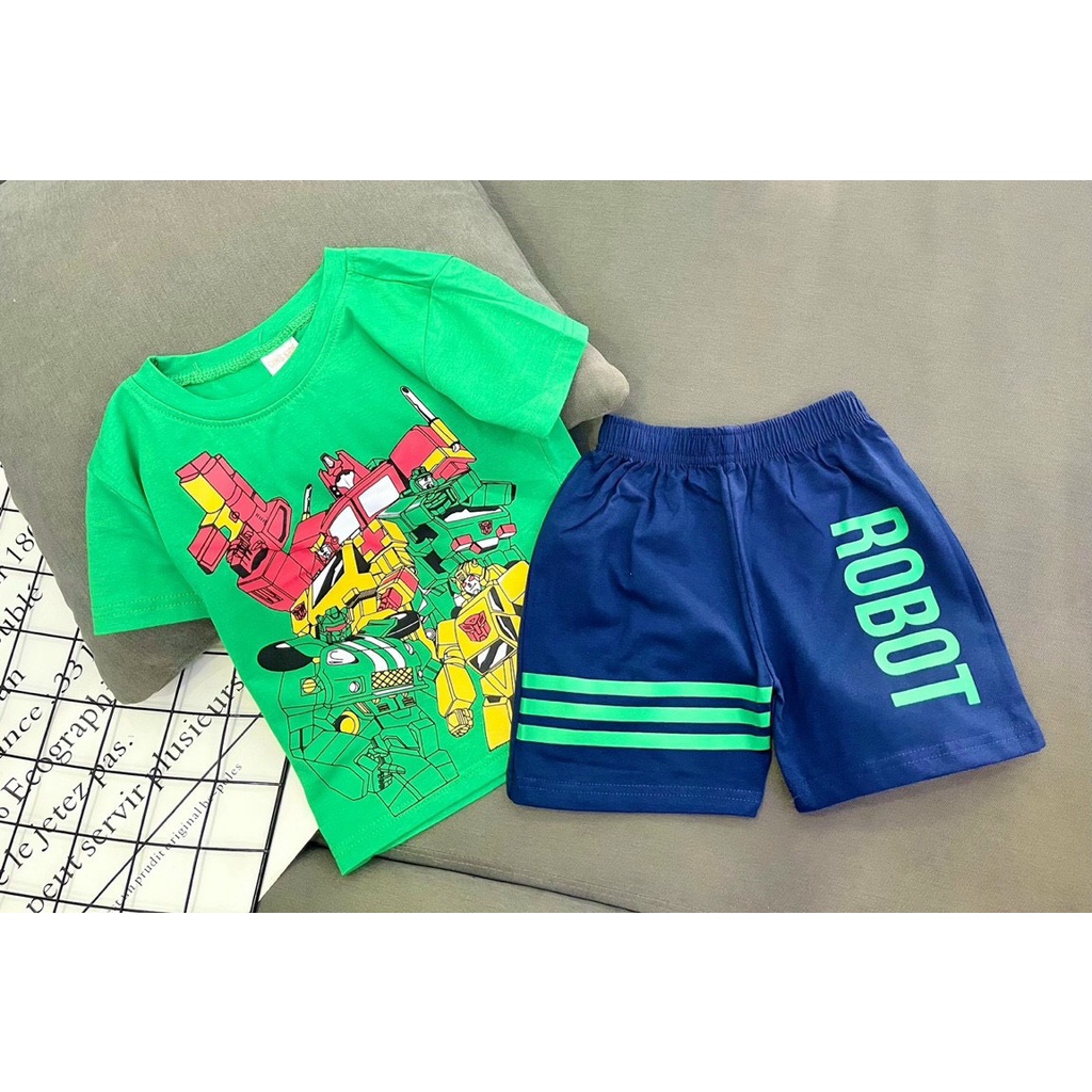 [XẢ KHO] Bộ Đồ Bé Trai 12-14 Kg Set Quần Áo Thời Trang Trẻ Em Cho Bé In Hoạt Hình Hot Trend Homie Kids TRSZ04