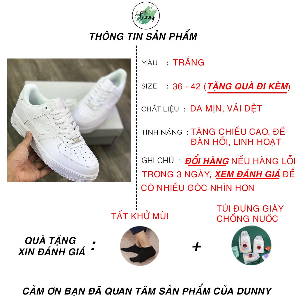 GIÀY THỂ THAO NAM NỮ TRẮNG AF1 Trắng Bạch Tuyết Thời Trang
