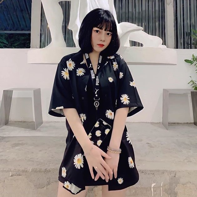 Áo Sơmi HỌA TIẾT DAISY HOA CÚC FULLTAG | Sơ Mi Lụa Mềm CNK 100% | CHUẨN CAO CẤP 1:1 LOCAL BRAND
