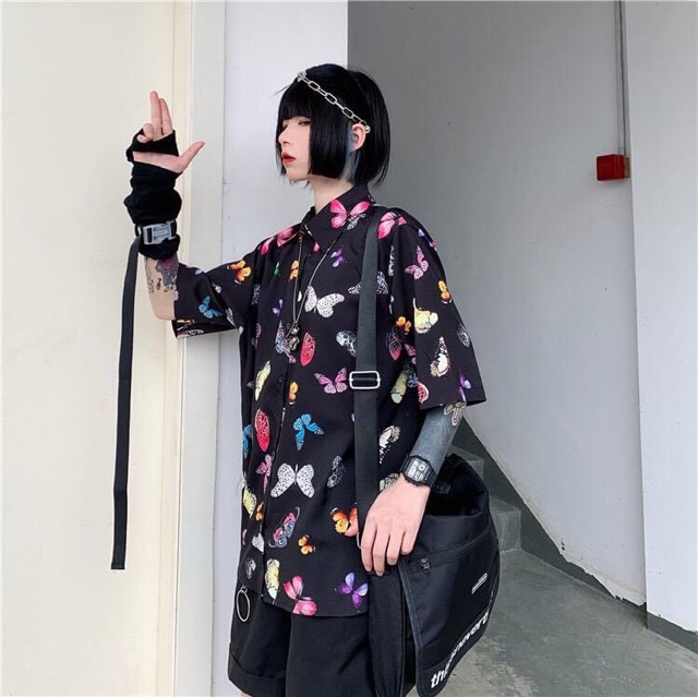 Áo Sơmi Butterfly 🦋 Tay Ngắn Unisex Ảnh Thật