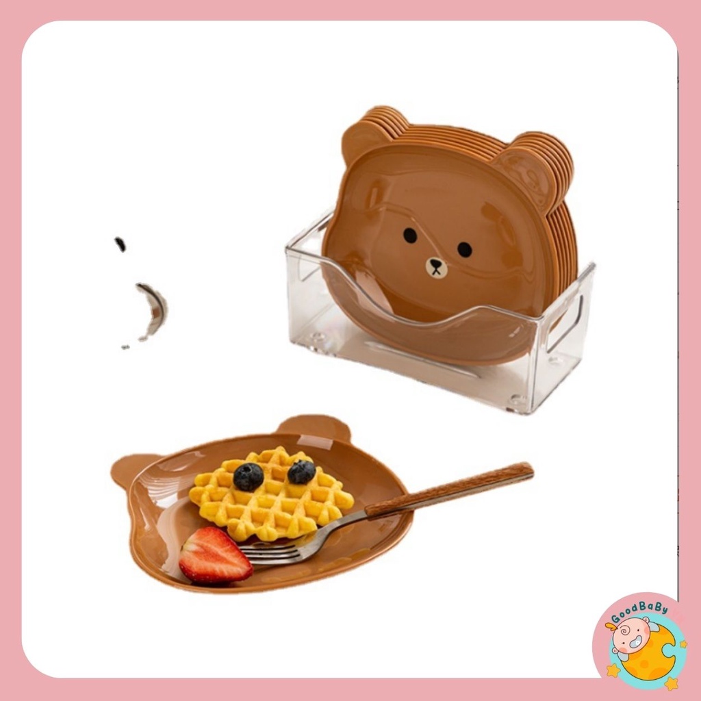 Combo đĩa hình gấu cao cấp ngộ ngĩnh bài trí thức ăn cho bé và cả gia đình Goodbabyvn