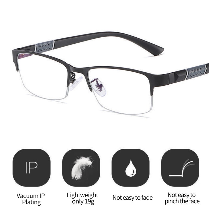 Kính Đọc Sách PTQ Nửa Gọng Thời Trang Công Sở Cho Nam