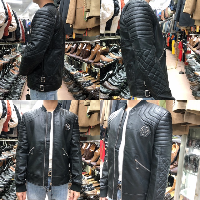 (bán hoá giá) ÁO DA NAM HIỆU PHILIPP PLEIN CAO CẤP LOẠI 1