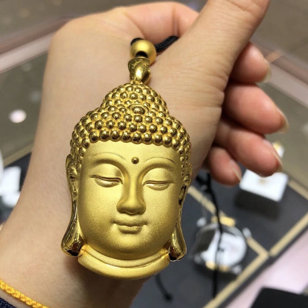 Sản Phẩm Chính Hãng Dây Chuyền Mặt Hình Đầu Phật Mạ Vàng 24.k Bảo Vệ Vĩnh Viễn An Toàn Cho Nam Và Nữ