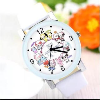 Đồng hồ dây nam nữ in hình bt21 mẫu 2021