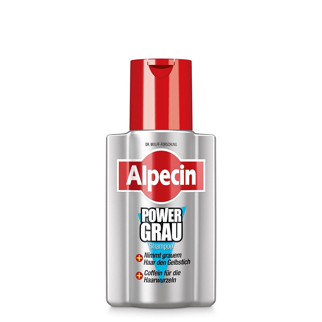 Dầu gội đen tóc cho tóc bạc Alpecin Power Grau 200ml nội địa Đức