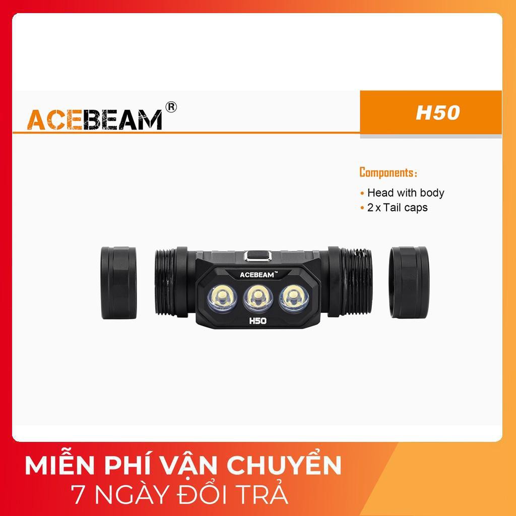 Đèn pin đội đầu ACEBEAM H50  3 LED tùy chọn sáng 2000 lm xa 137 m sử dụng 1 pin 18650 3100mAh Đèn &amp; Đèn pin