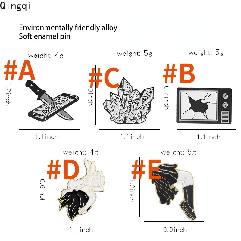Ghim cài áo MISS ZOE tráng men màu đen phong cách gothic punk cổ điển dành cho bạn bè/ bạn bè
