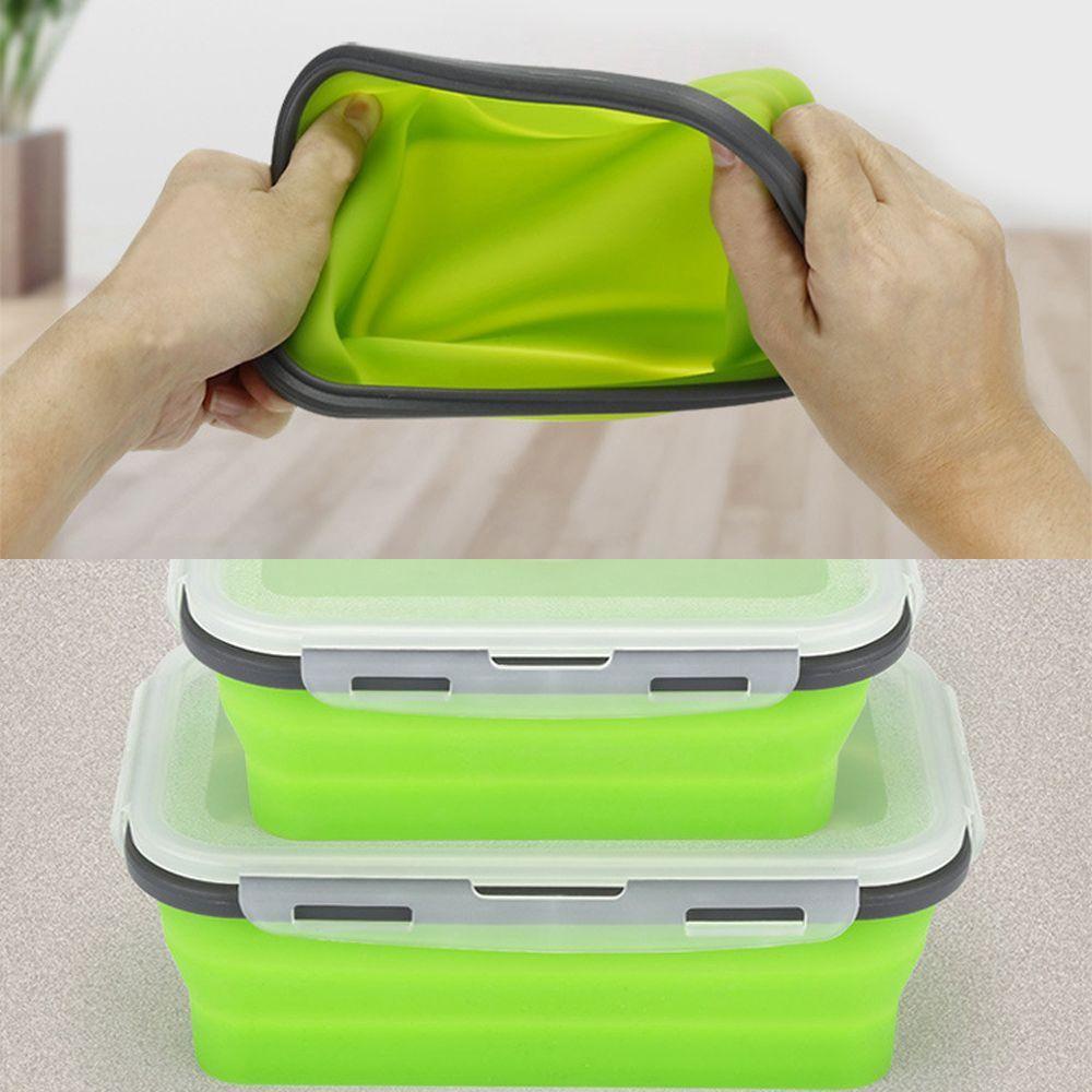 WATTLE Hộp Đựng Cơm Trưa Bằng Silicone Có Thể Gấp Gọn Tiện Dụng