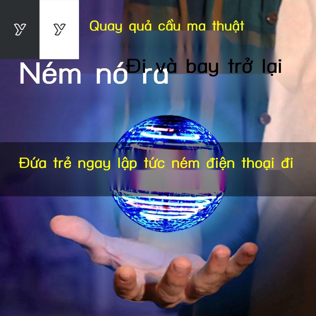 ↂ❀Bóng bay cảm ứng thông minh mới UFO phát sáng ma thuật mát mẻ con quay hồi chuyển đồ chơi trẻ em trai và gái