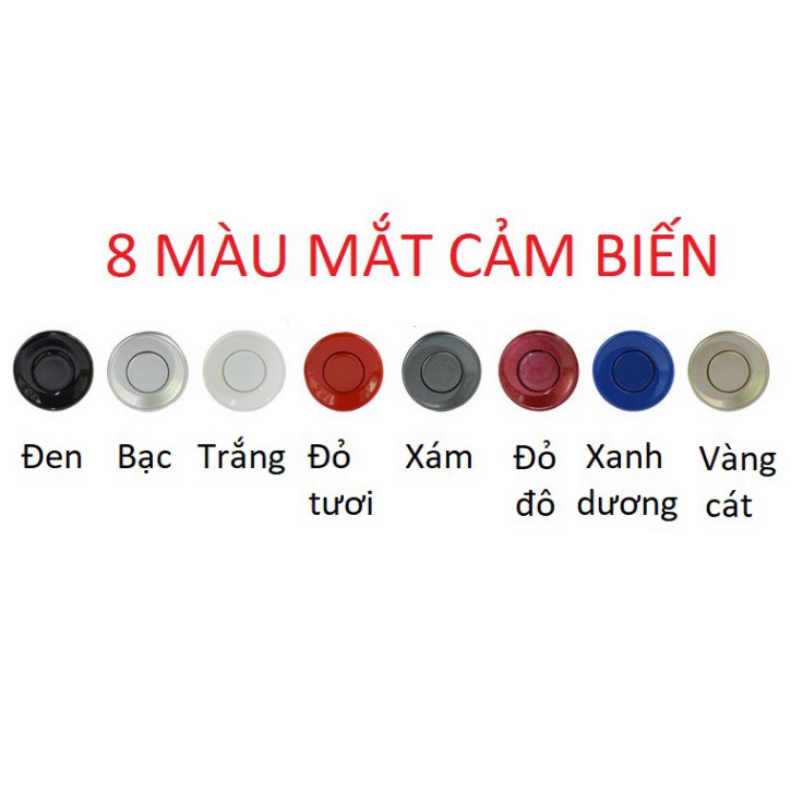 [Free Ship] CẢM BIẾN LÙI 4 mắt cảnh báo va chạm mắt nhỏ 19mm mắt to 22mm 8 màu ngoàm sắt TẶNG MŨI KHOAN