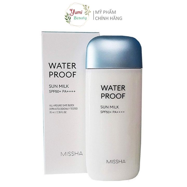 Kem chống nắng Missha Waterproof Sun Milk SPF50+ PA++++ 70ml