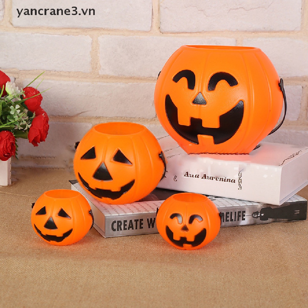 Hộp Đựng Kẹo Bằng Nhựa Hình Quả Bí Ngô Trang Trí Halloween yancrane3.vn