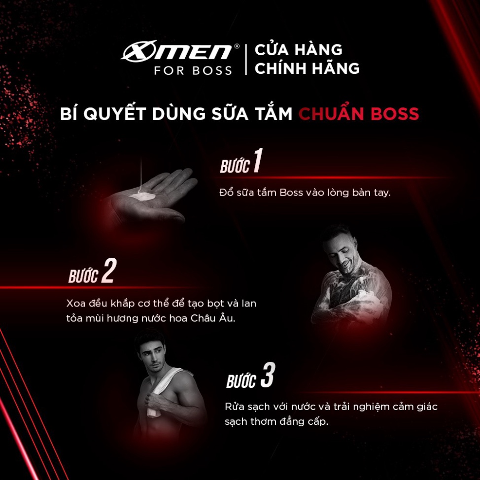 Sữa tắm nước hoa X-Men For Boss Intense 650g - Mùi hương trầm đầy nội lực