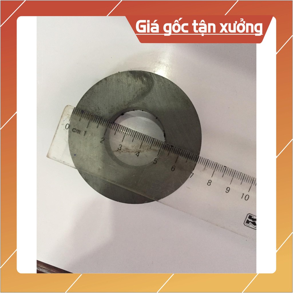 [Xả Kho] Nam châm viên Feritte 70x10 lỗ 32mm, loại nam châm đen có lỗ lực hút xa