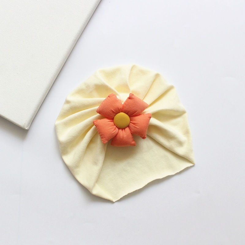 Mũ Trùm Đầu Màu Trơn Mềm Mại Đính Hoa Dễ Thương Cho Bé Sơ Sinh 3-18 Tháng Tuổi