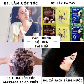Combo 10 Gói Gội Đen Tóc nhân sâm thảo dược