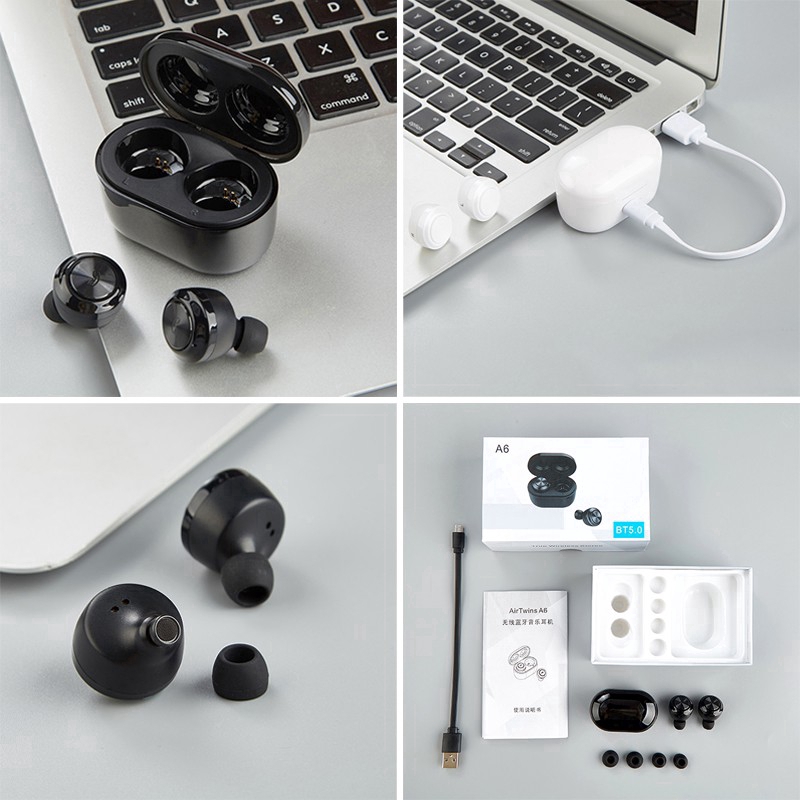Tai nghe TWS A6 Bluetooth 5.0 âm thanh HiFi cao cấp