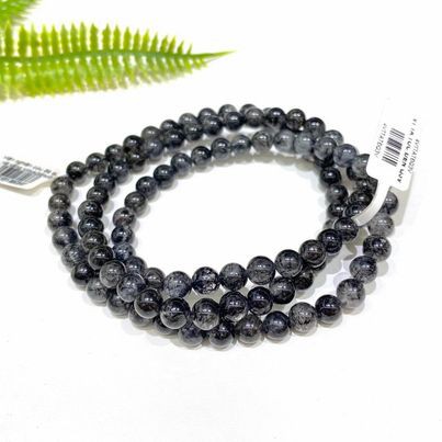 Vòng tay Phong Thủy đá Thạch Anh Tóc Đen quấn 3 vòng thiên nhiên Tặng kèm hộp đựng VT100 - Hợp mệnh Mộc, Thủy
