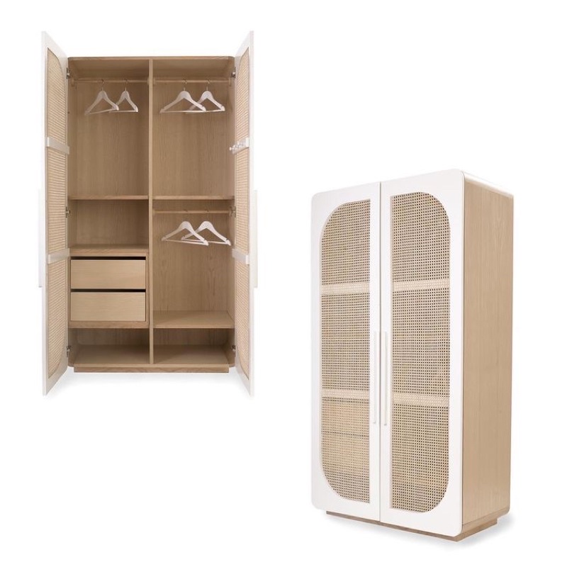 Tủ áo kết hợp lưới mây mắt cáo