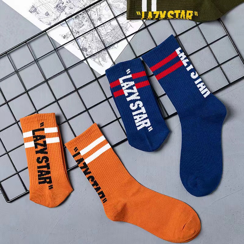 Vớ cotton Nguyên Chất in Chữ Đơn Giản Thời Trang Thu Đông Mới Cho Nam