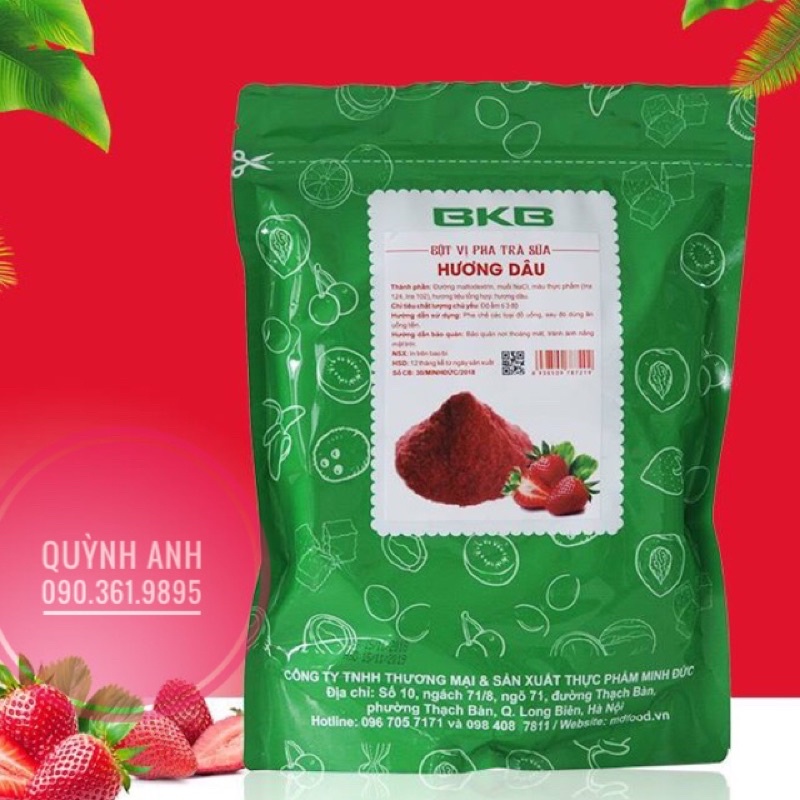 Bột pha trà sữa hương dâu BKB 1kg