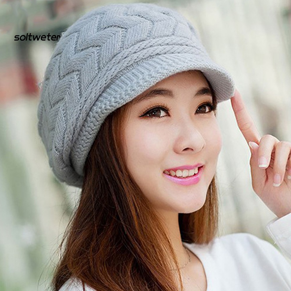 Nón len màu trơn kiểu dáng thời trang cho nữ