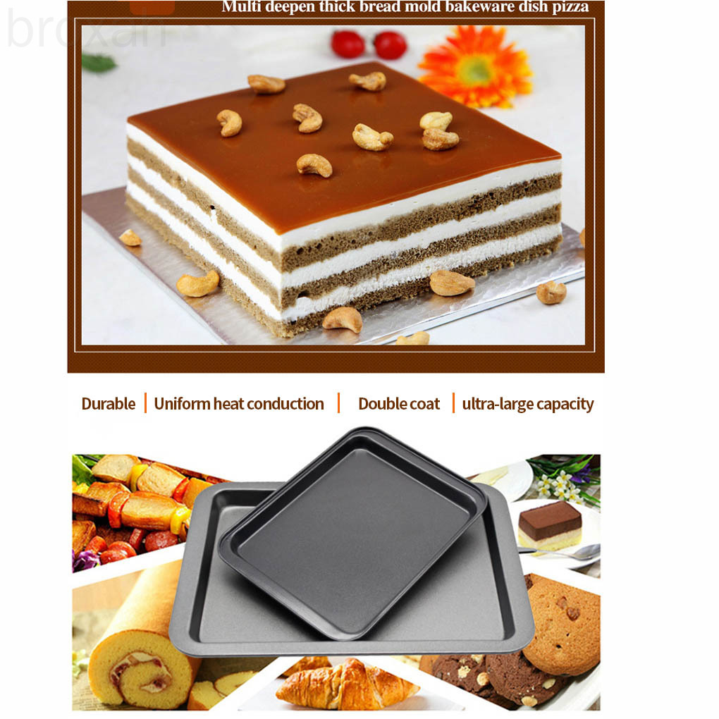 Khay Nướng Bánh Chống Dính Hình Chữ Nhật Bằng Thép Không Gỉ