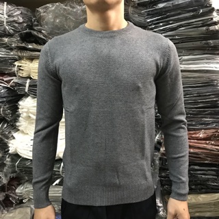 [Hot]Áo len nam cổ tròn hạt gạo