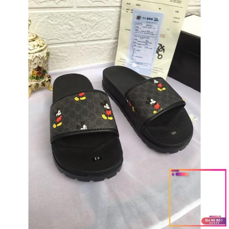 Dép lê mickey gucci GC GG nam đen nâu , Dép quai ngang nam hot trend 2021 full size 36-43 - Bin Store -v01