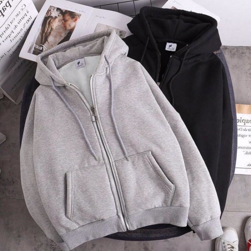 Áo Khoác Nam Lót Lông 100% 2 Lớp Mũ. Áo Hoodie Nam Unisex Hàng Quảng Châu Siêu Đẹp ( Cận chất ở cuối )