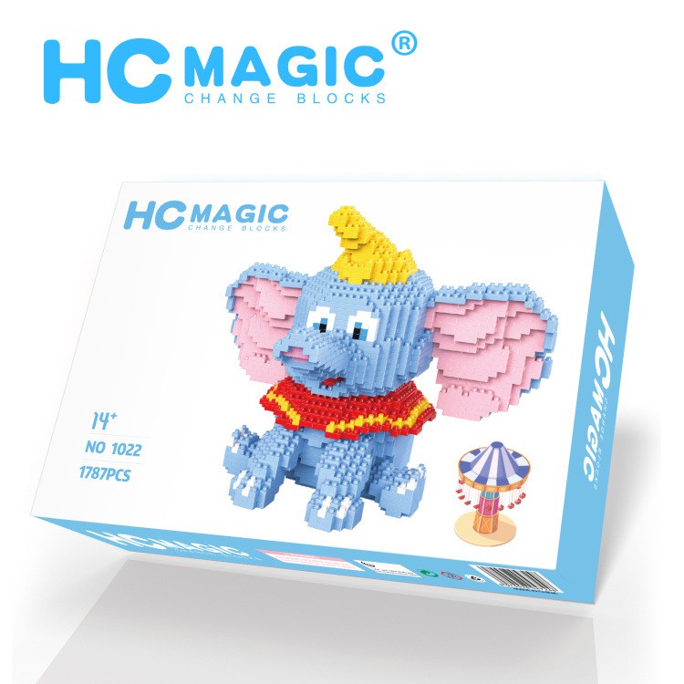 Xếp hình lego con voi Bộ lắp ráp chú voi con hàng  nanoblock nano block cho bé 1787 Mảnh Ghép HC MAGIC 1022