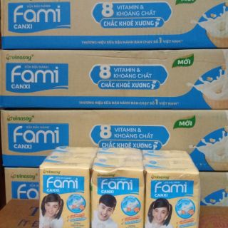 Sữa đậu nành FAMI CANXI mẫu mới thùng 36 hộp x 200ml.
