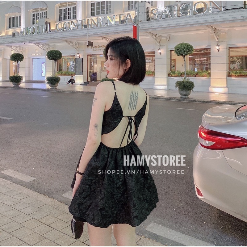 MOO TOP - ÁO DOLL GẤM HOA CỘT LƯNG