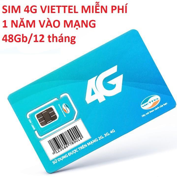 [Mã 159ELSALE hoàn 7% đơn 300K] SIM 4G MAX BĂNG THÔNG- SIM 4G D500 Viettel- trọn gói cả năm