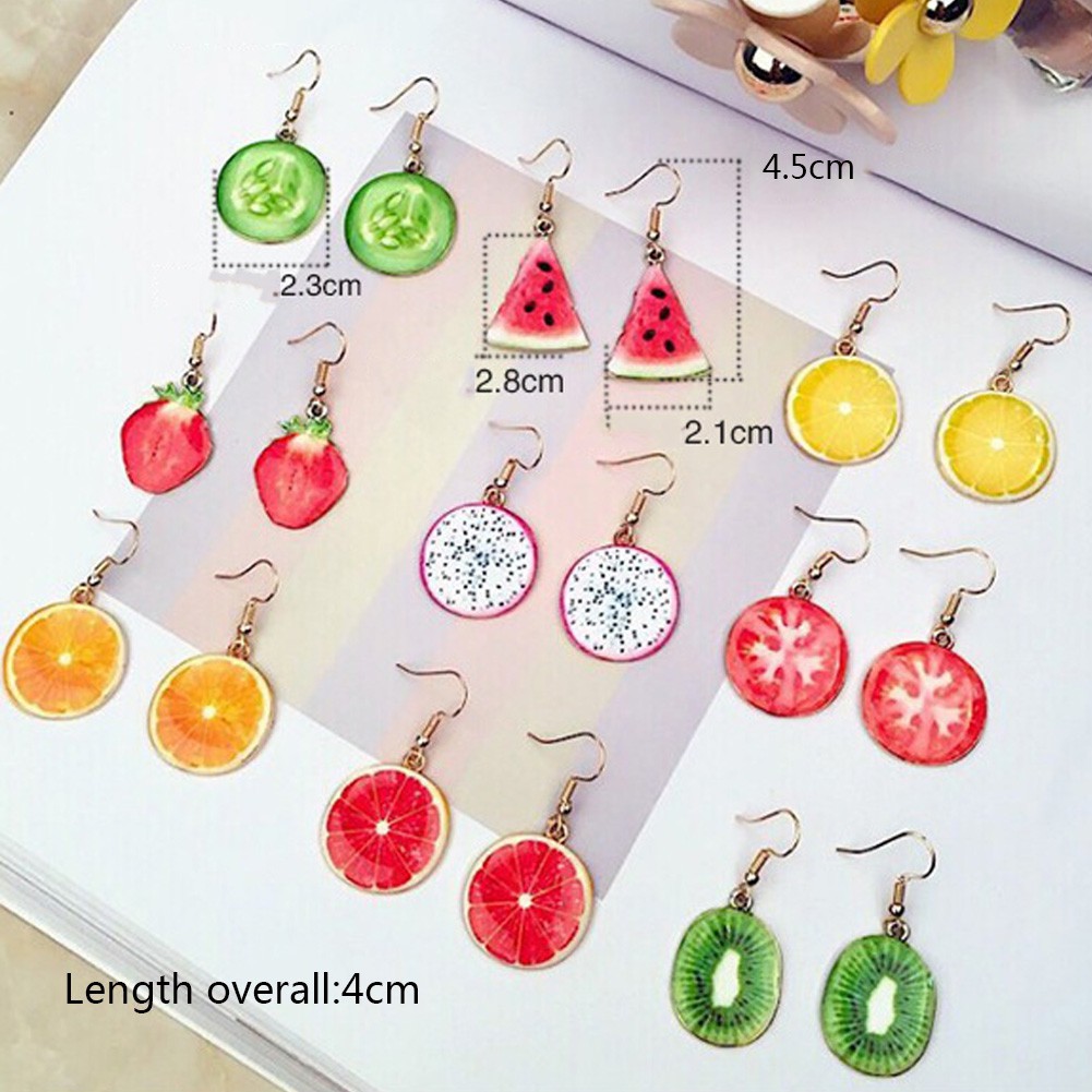 Khuyên tai họa tiết trái cây xinh xắn thời trang