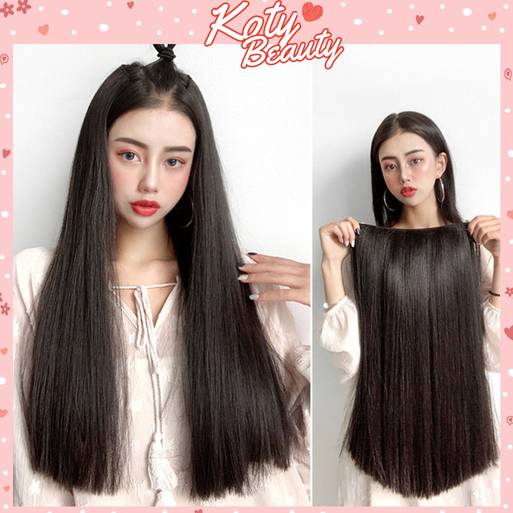 [Mã FAMARAL1 giảm 10K đơn 50K]Tóc giả nửa đầu dài đẹp cho nữ shop Koty, tóc giả kẹp thẳng cao cấp mềm mượt