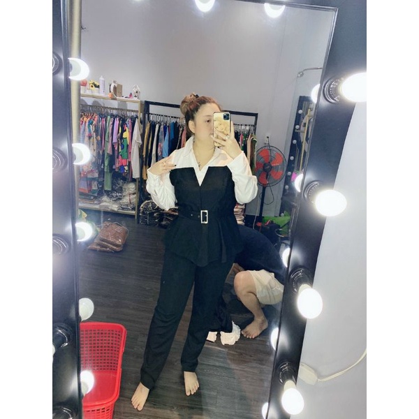 Set Sơ Mi &quot;Bigsize&quot; Kèm Nịt