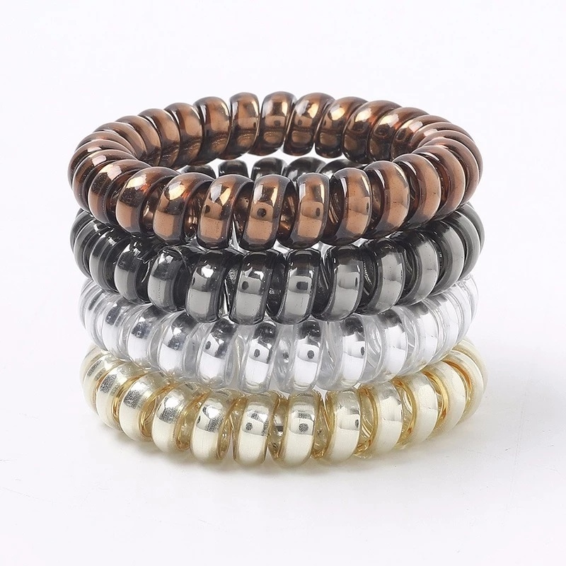 Dây Cột Tóc Màu Trơn Co Giãn Tốt Phong Cách Pháp Cổ Điển Thời Trang Cho Nữ