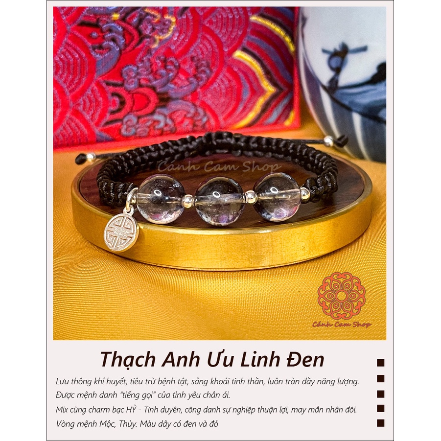 Vòng Tay TA Ưu Linh Đen - Mệnh Thủy, Kim