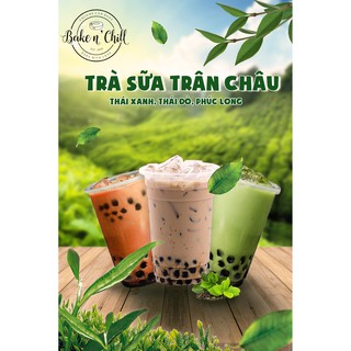 [Now Ship] Set Trà Sữa Phúc Long, Thái Xanh, Thái Đỏ Tự Nấu (SET Lớn 35 - 40 Ly) Tặng Kèm Công Thức - BakenChill