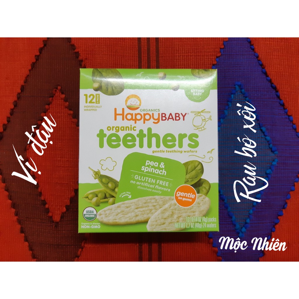 BÁNH ĂN DẶM HAPPY TEETHER VỊ ĐẬU & BÓ XÔI